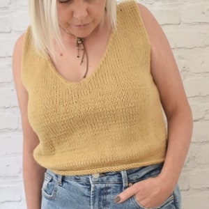 Knitting Pattern HIBISCUS V Neck Tank Top - Etsy