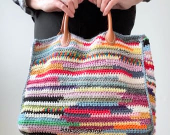 Crochet Tote Bag Pattern: Beginner-Friendly Scrappy Design (Digital Download)