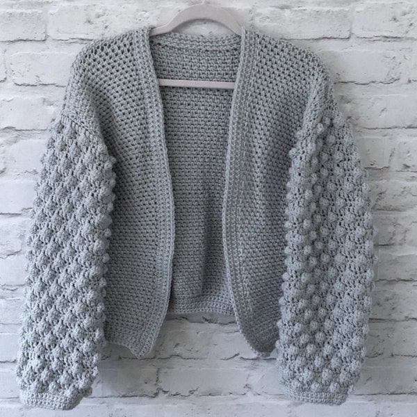 Crochet Pattern | The BRIAR Bobble Sleeve Cardigan