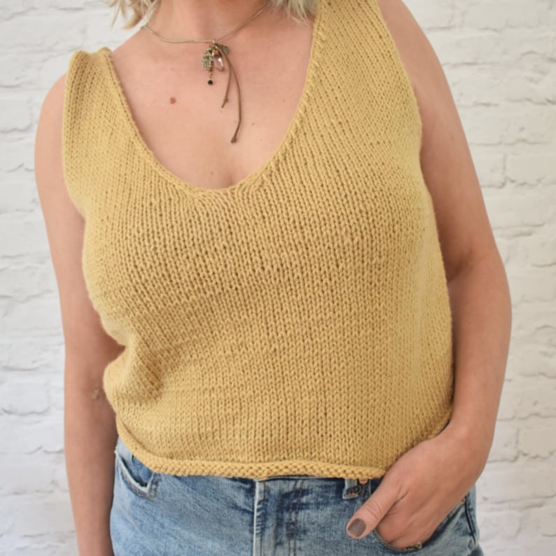 Knitting Pattern HIBISCUS V Neck Tank Top - Etsy