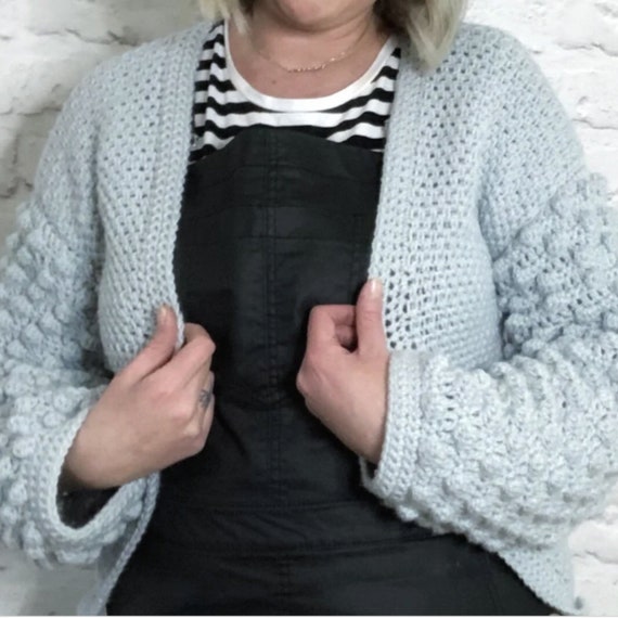 Grey bobble sleeve cardigan online