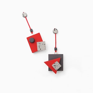 Asymmetric bauhaus earrings | Mix and match modern earrings | Abstract art earrings |  Mismatch geometric studs