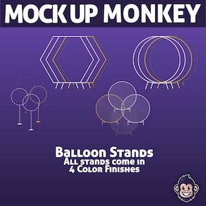 Monkey Mock Up - Balloon Stands PNGs for Party Mock Ups