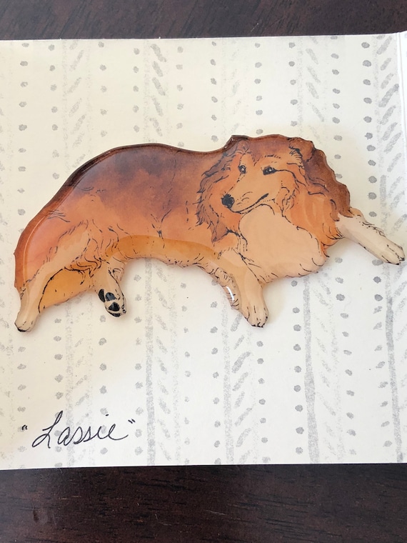 Vintage "Rough Collie" Brooch - image 1