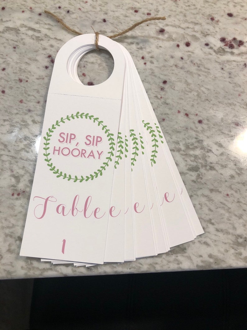 table markers wedding souvenirs Wine tags 12 tables