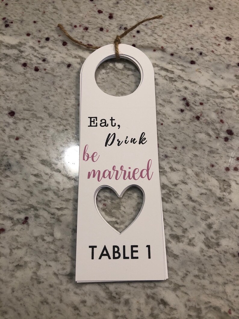 table markers wedding souvenirs Wine tags 12 tables