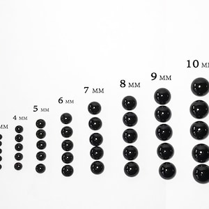 Cabochon Natural black onyx Round shape calibrated sizes 3,4,5,6,7,8,9,10,12,14,15 MM