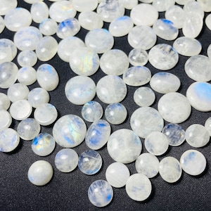 Mix Size Natural Rainbow Moonstone Cabochon Round 10 MM // Round 15 MM // Oval 14x10 MM