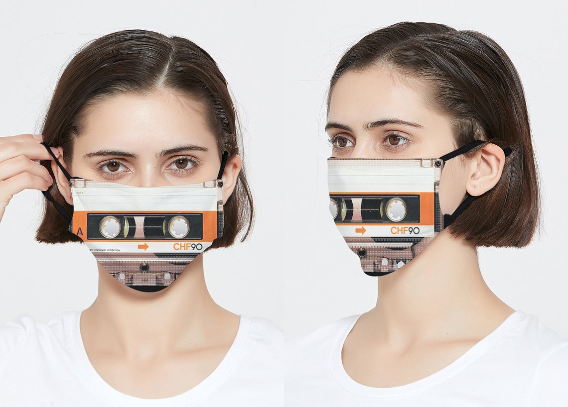 Cassette Tape Mask / Cassette Face Mask / Music Lover Mask / Etsy