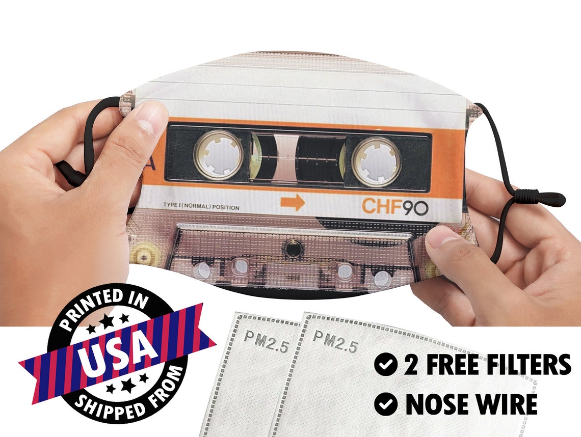 Cassette Tape Mask / Cassette Face Mask / Music Lover Mask / Etsy
