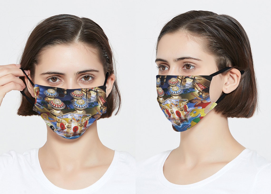 Pinball Face Mask / Gamer Face Mask / Arcade Game Face Mask / Etsy
