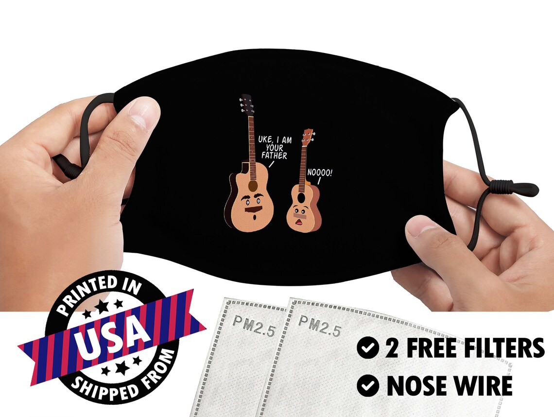 Ukulele Face Mask / Guitar Mask / Uke I Am Your Father / Music - Etsy