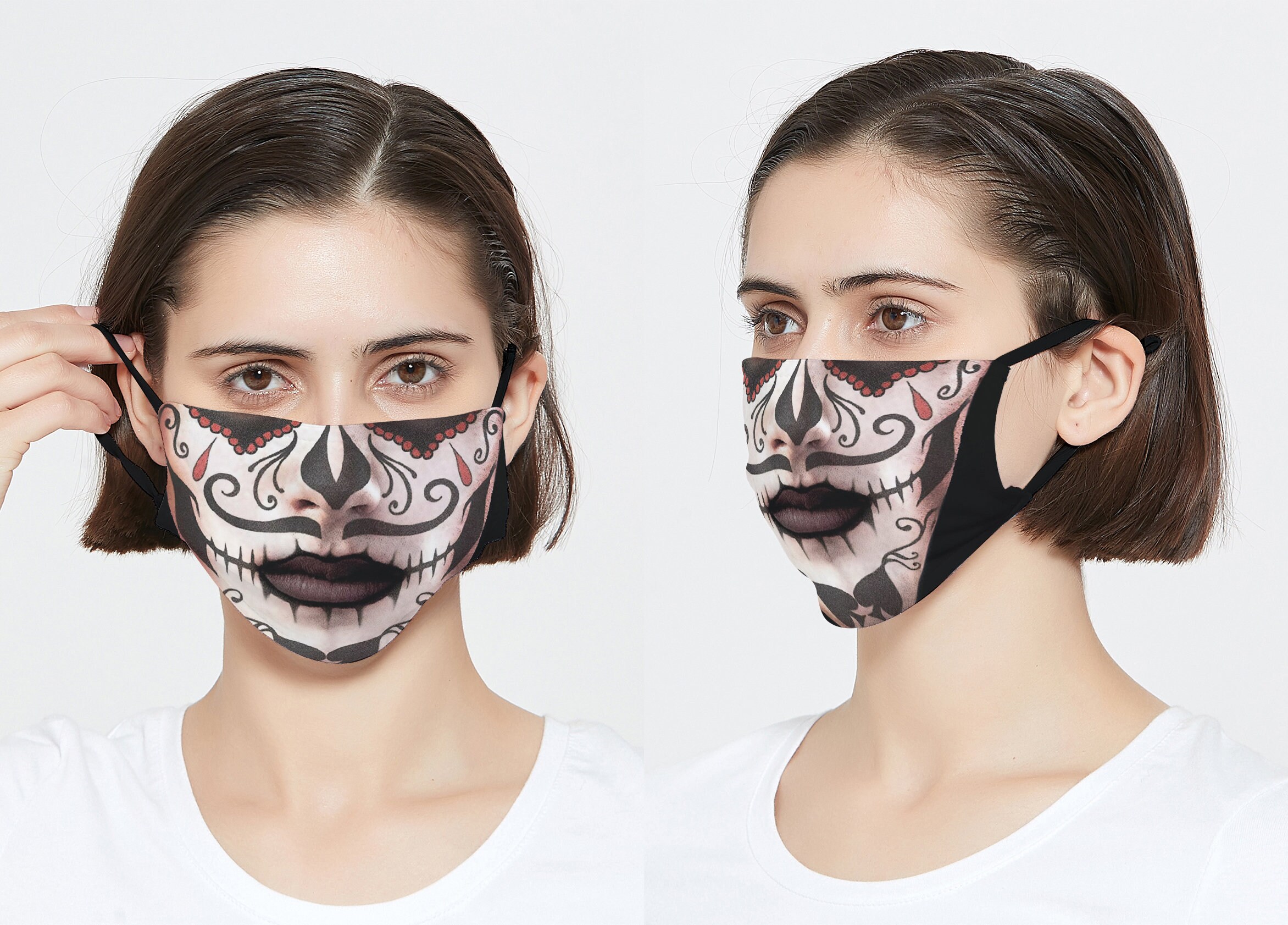Mexican Couple Masks / Dias De Los Muertos Face Mask / - Etsy