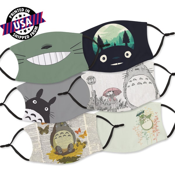 Cartoon Face Mask / Anime Mask / Japanese Anime Mask / Cartoon Monster Mask / Adult Filter Pocket Mask / Nose Wire / Adjustable Ear Loops