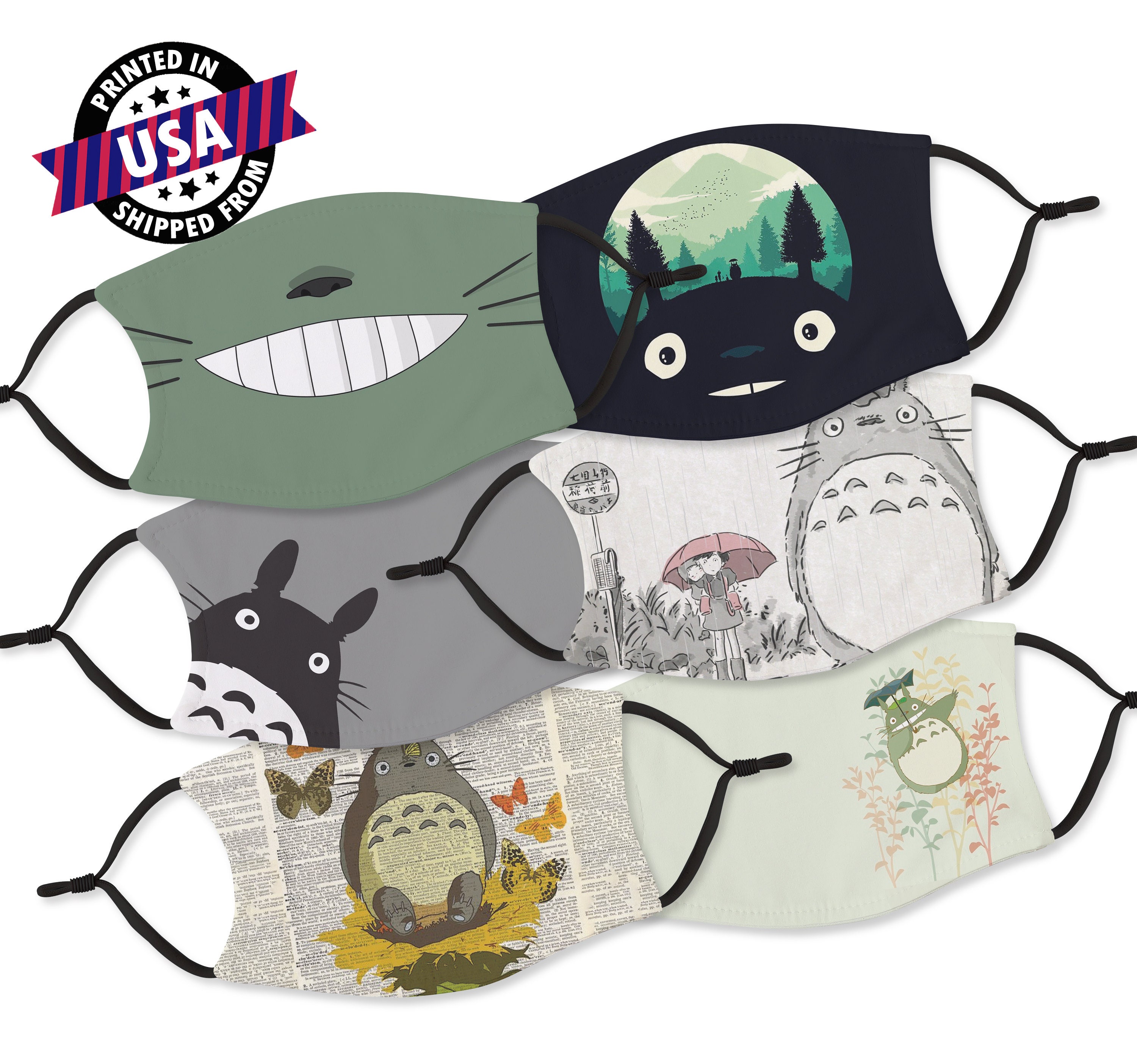  Zhanmai 10 Pieces Kawaii Mask Anime Face Mouth Mask