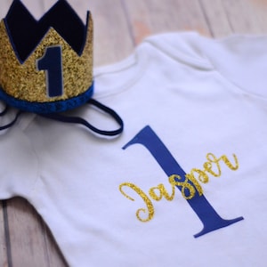 Personalised Boys First Birthday Outfit * 1st Birthday * Cake Smash * Baby Crown