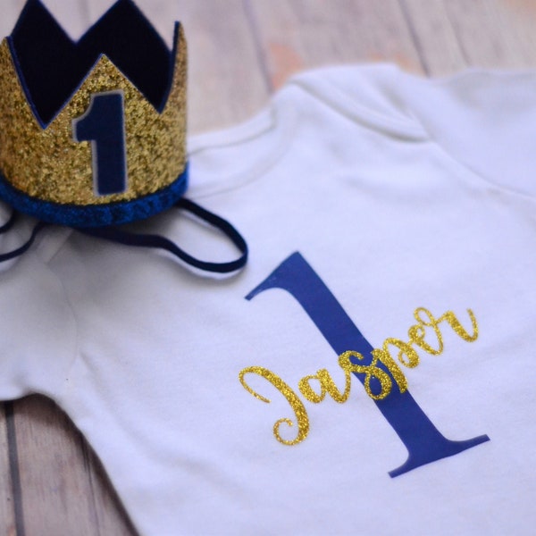 Personalised Boys First Birthday Outfit * 1st Birthday * Cake Smash * Baby Crown