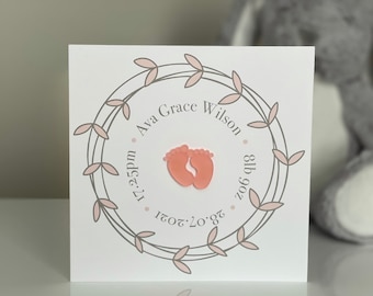 Personalised New Baby Card - New Baby Girl - Welcome to the world - Baby Girl Card