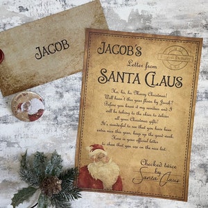 Carta personalizada de Papá Noel - Carta personalizada de Papá Noel - Carta de Navidad personalizada - Insignia personalizada