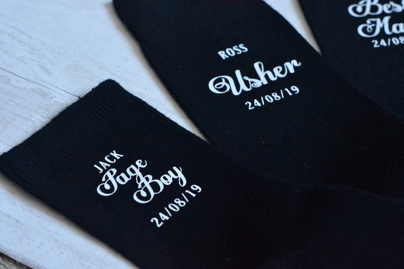 Personalised wedding socks Groom Page Boy Best Man Groomsman Gift image 6