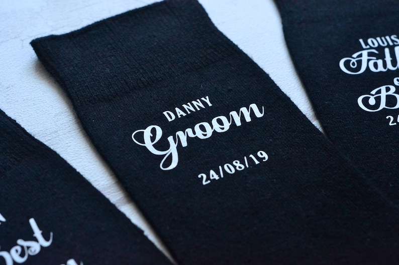 Personalised wedding socks Groom Page Boy Best Man Groomsman Gift image 4