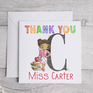 Carte de professeur personnalisée - Carte de remerciement de crèche - Merci professeur
