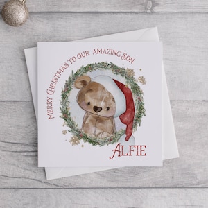 Personalisierte Weihnachtskarte Sohn Tochter Enkel Enkelin Nichte Neffe Schwester Bruder - Weihnachtskarte für Kinder