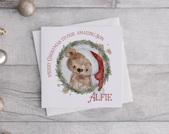 Personalised Christmas Card Son Daughter Grandson Granddaughter Niece Nephew Sister Brother - Christmas card for kids