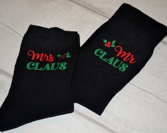 Mr & Mrs Christmas socks * Novelty socks * Stocking Filler * Secret Santa