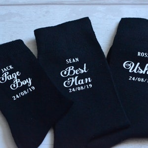 Personalised wedding socks Groom Page Boy Best Man Groomsman Gift image 8