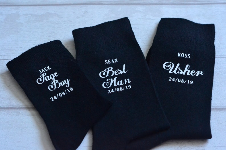 Personalised wedding socks Groom Page Boy Best Man Groomsman Gift image 8