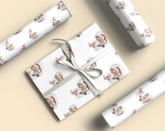 Personalised Christmas Wrapping Paper - Santa - Father Christmas Bear - Santa's sleigh