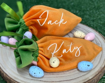Personalised Easter Carrot Bag - Easter Bunny Treat Bag - Easter Bunny - Easter Egg Hunt