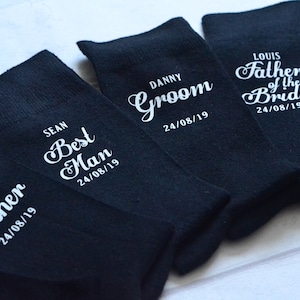 Contemporary Handwritten Style Mens Navy Blue Wedding Socks in Various  Roles, Great Addition to the Wedding 