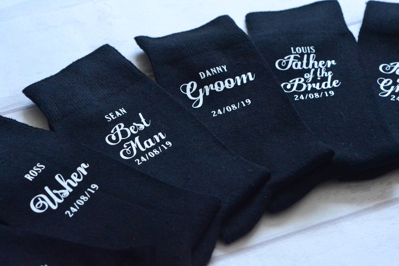 Personalised wedding socks * Groom * Page Boy * Best Man* Groomsman Gift 