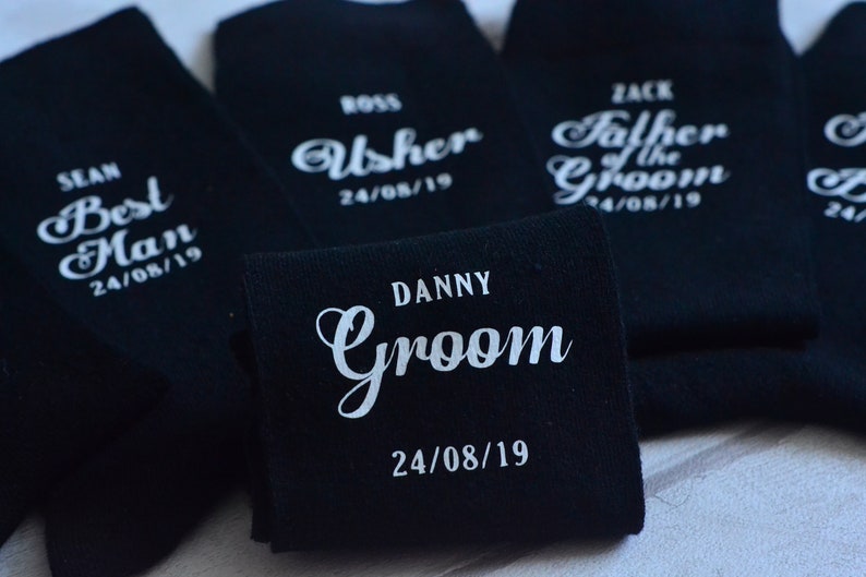 Personalised wedding socks Groom Page Boy Best Man Groomsman Gift image 10