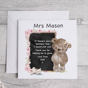 Merci professeur - carte de professeur personnalisée - carte de remerciement pour chambre d'enfant