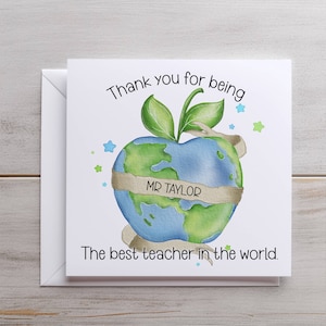 Carte de remerciement personnalisée pour enseignant, carte de remerciement pour la maternelle et les assistants pédagogiques, cadeau de fin d'année pour les enseignants, assistant personnel de maternelle
