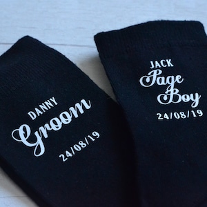 Personalised wedding socks Groom Page Boy Best Man Groomsman Gift image 9