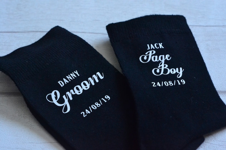 Personalised wedding socks Groom Page Boy Best Man Groomsman Gift image 9