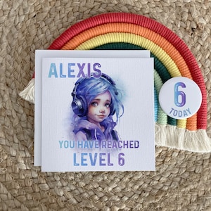 Biglietto da gioco personalizzato – Ragazza giocatore – Biglietto di compleanno giocatore – Figlia, nipote, nipote, figlioccia