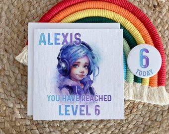 Personalised Gaming Card - Gamer Girl -  Gamer Birthday Card - Daughter, Granddaughter, Niece, Goddaughter