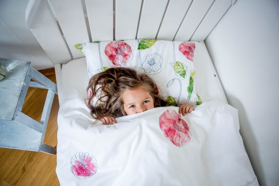 Floral Duvet Cover Girl Crib Bedding Toddler Bed Twin Etsy