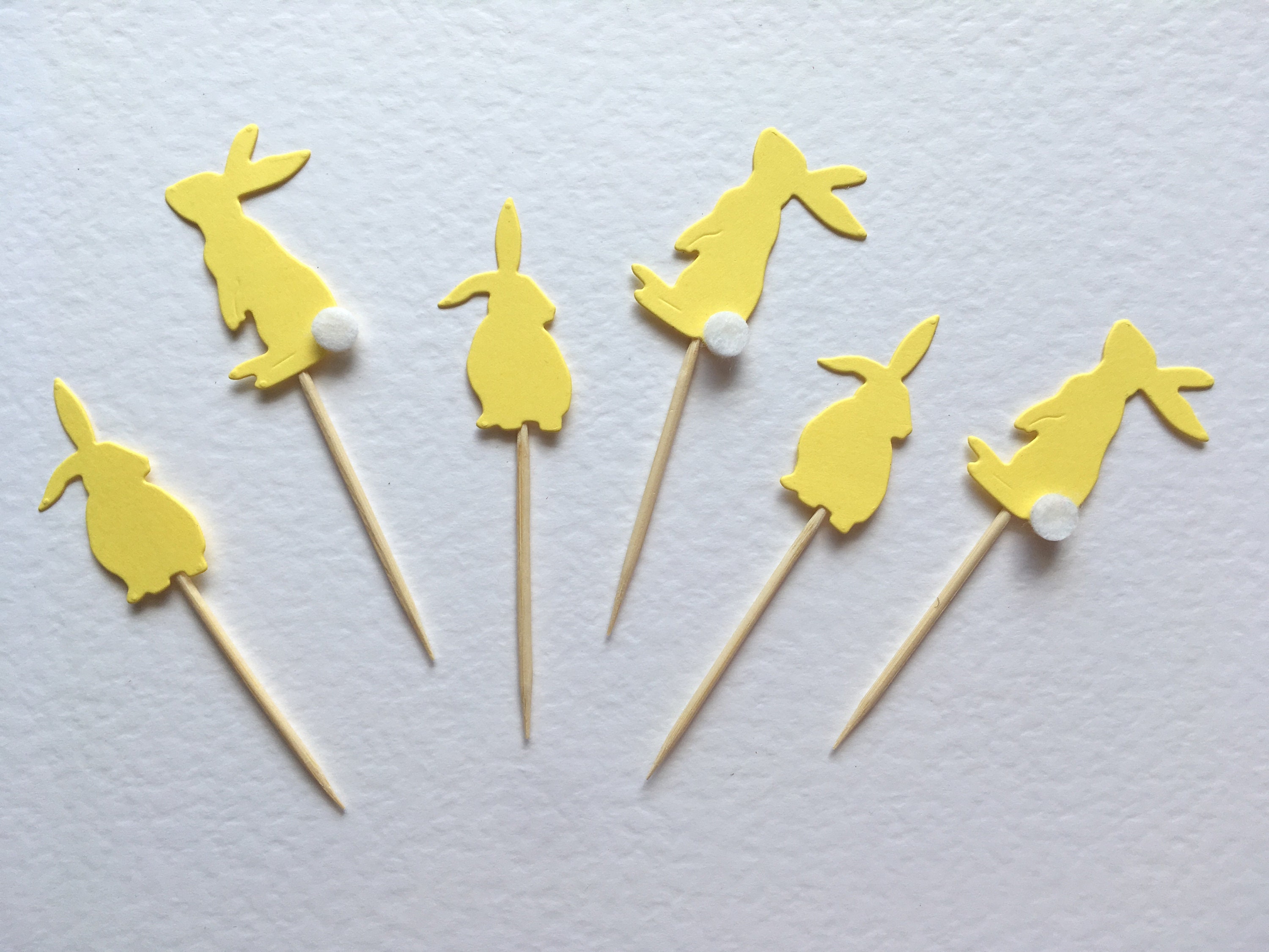 Bunny Rabbit Cupcake Toppers Food Picks Cup Cake Party Decoration Card ...