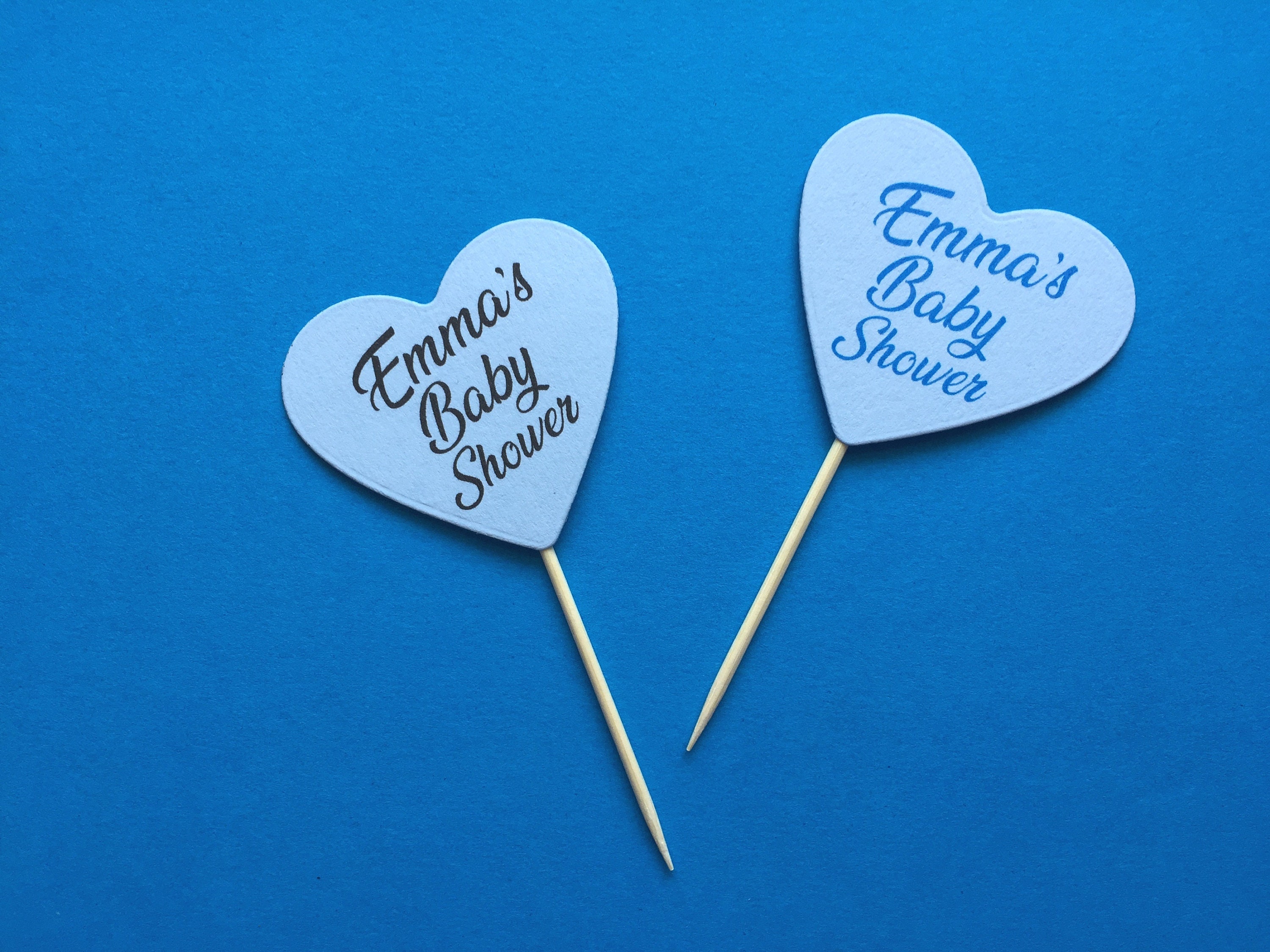 Personalised Heart Baby Shower Cupcake Toppers Decor Girl Boy - Etsy