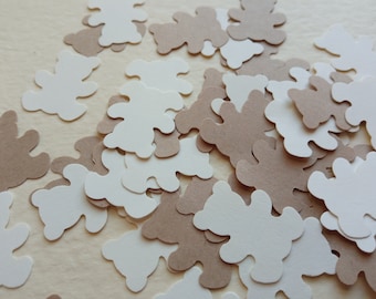 Brown & Ivory Baby Shower Teddy Bear Table Confetti Boy Girl Recycled Kraft Cream Christening Sprinkles Decoration Card Party 1st Birthday