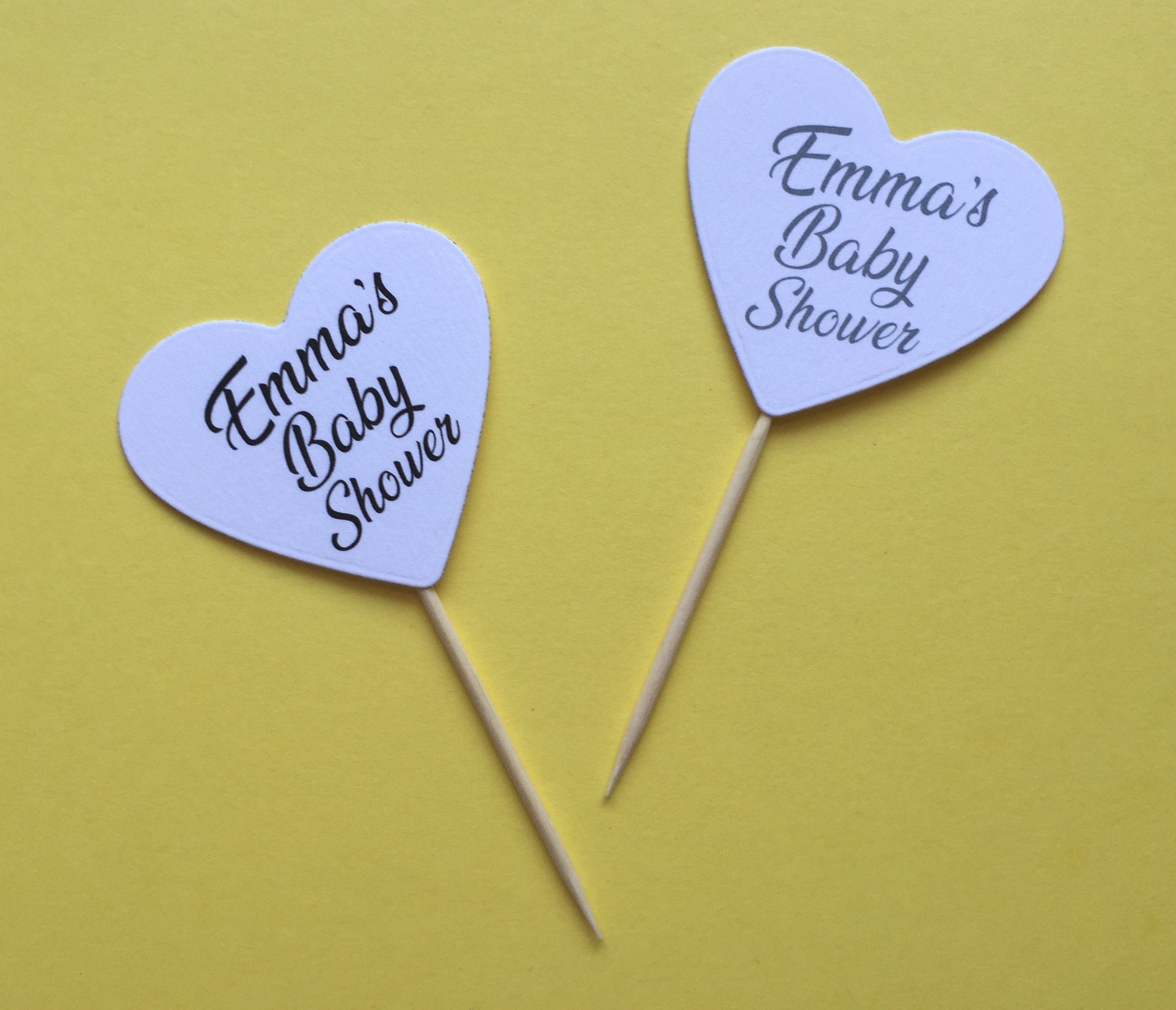 Personalised Heart Baby Shower Cupcake Toppers Decor Girl Boy - Etsy