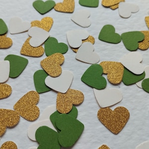 Gold Glitter Sage Green & Ivory Circle Baby Shower Table Confetti Jungle Safari 1st Birthday Boy Girl Christening Sprinkle Decoration Party