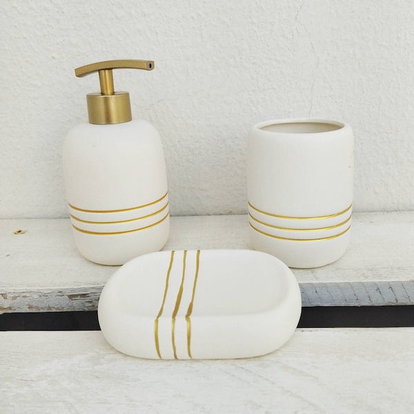 Ceramic Bathroom Accessories Etsy