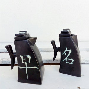 Olive Oil And Vinegar Ceramic Bottle Set In Japanese Style, Gift For Foodie
